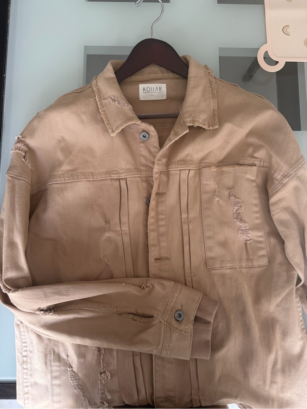 Kollar Men's Lightweight Distressed Tan Jacket